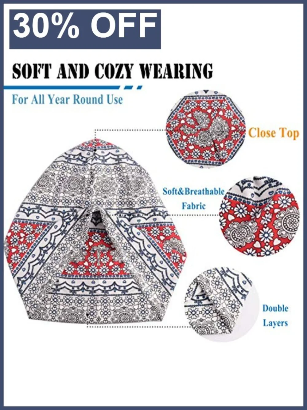Women's Slouchy Beanie Ultra Soft Lightweight Running Skull Cap